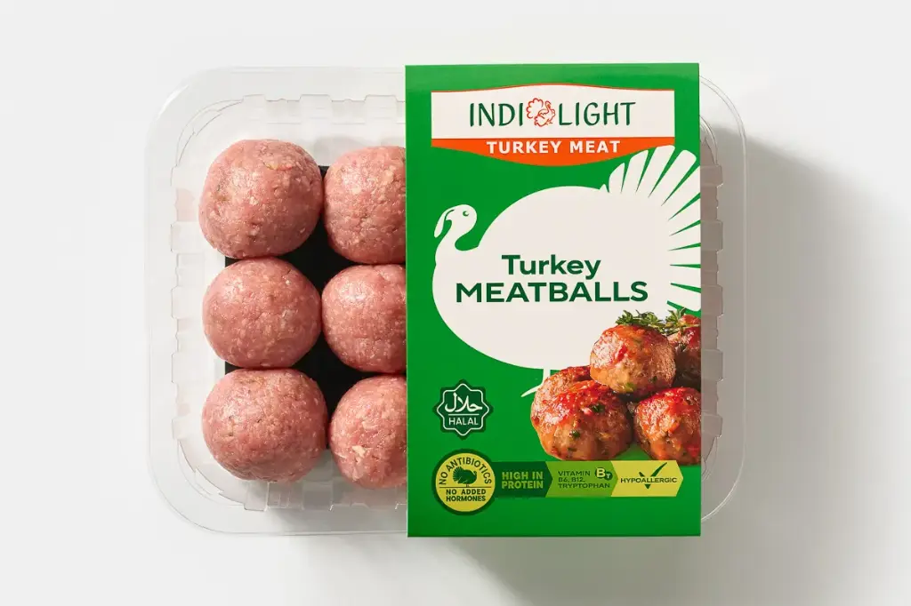 Indilight Turkey Meat Balls (30Gx12) 360G Chilled